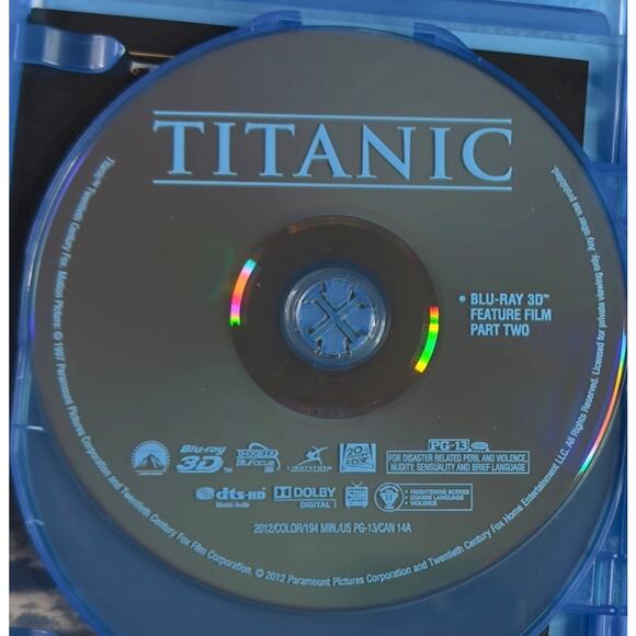 Titanic Blu-ray 3D + 2D + Digital Copy (2012, 4-Disc Set) Limited 3D Edition - Picture 8 of 15